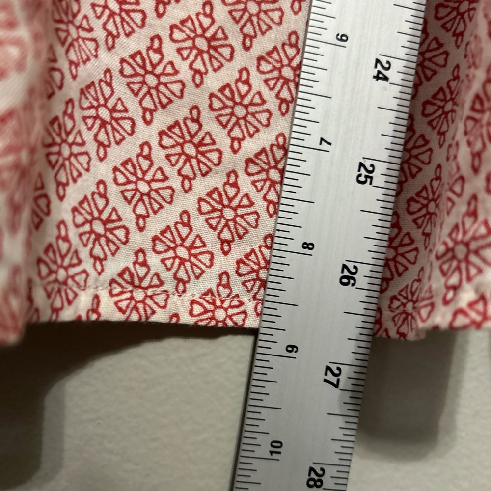 Old Navy Women's Blouse XL Red White NEW Short Sleeve Button Up Geometric Boho - Picture 5 of 9